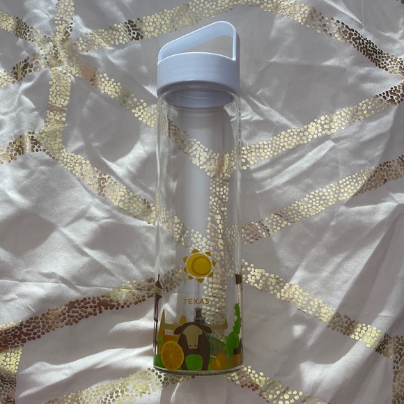Glass Starbucks Collection 18.5 oz Water Bottle “Texas” - Picture 2 of 4